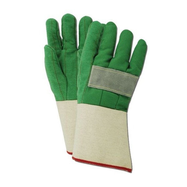 Magid Textile Gloves, Cotton, Gauntlet Cuff Green, Men's (Fits Large), 12 PK 693JKGT - main